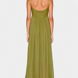 Robe Elettra Maxi avec Bretelles Fines et Tombé Fluide