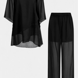 Ensemble Kitty de Deux Pièces avec Design Off-Shoulder et Silhouette Fluide