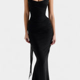 Robe Maxi en Maille Blair avec Corset Froncé