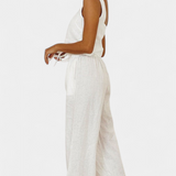 Ensemble en Lin Pascuala de Deux Pièces avec Top Sans Manches et Pantalons Fluides