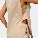 Ensemble en Lin Sans Manches Style Décontracté Loren