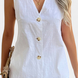 Ensemble en Lin Sans Manches Style Décontracté Loren