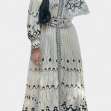 Robe Maxi Brodée à Boutons Style Folk Soria