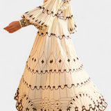 Robe Maxi Brodée à Boutons Style Folk Soria