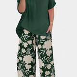 Ensemble Floral de Deux Pièces Aivy avec Touche Décontractée