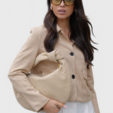 Sac Tissé Moyen Lilas avec Détail de Nœud