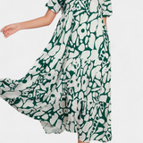 Robe Imprimée Fluide Nélida avec Décolleté en V