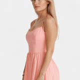 Robe Midi Marvelle Sans Manches en Tissu Léger