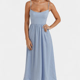 Robe Midi Marvelle Sans Manches en Tissu Léger