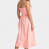 Robe Midi Marvelle Sans Manches en Tissu Léger