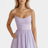 Robe Midi Marvelle Sans Manches en Tissu Léger