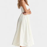 Robe Midi Marvelle Sans Manches en Tissu Léger