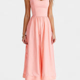 Robe Midi Marvelle Sans Manches en Tissu Léger