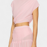 Jupe Nalia en Chiffon avec Taille Élastique et Couches Fluides