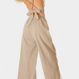 Gilet en Dentelle avec Dos Ouvert Valentina et Pantalons à Jambes Amples