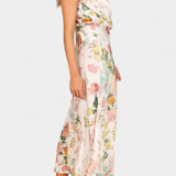 Robe Maxi Florale Lisa avec Col Halter et Taille Élastique