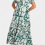 Robe Imprimée Fluide Nélida avec Décolleté en V