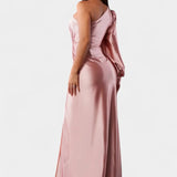 Robe Asymétrique Drapée à Une Épaule Charlotte