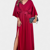 Robe Milly Élégante avec Nœud et Fente