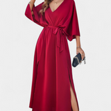 Robe Milly Élégante avec Nœud et Fente