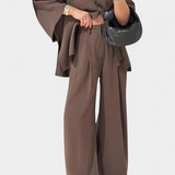 Ensemble Top à Col V Oversized Eli et Pantalons Droits