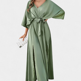 Robe Milly Élégante avec Nœud et Fente