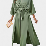 Robe Milly Élégante avec Nœud et Fente