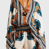 Ensemble Floral en Satin Beatriz au Crépuscule