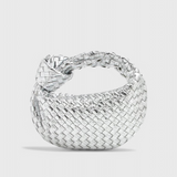 Mini Sac Satchel Tissé Sauge