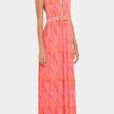 Robe Maxi Plissée Prisca avec Dos Nu et Col Halter