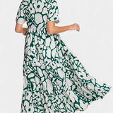 Robe Imprimée Fluide Nélida avec Décolleté en V